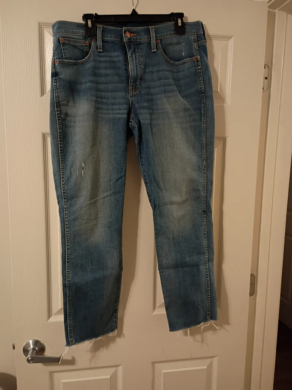 J. Crew Women's Cropped Straight-Leg Jeans in Light Blue Wash